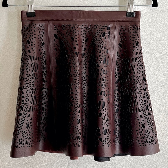 Parker "Filomenia" Perforated Leather Skirt - Picture 5 of 15